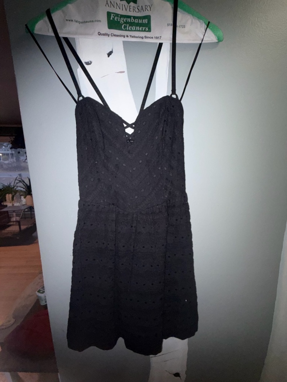 Guess Black Strappy Mini Dress with Crisscross Back